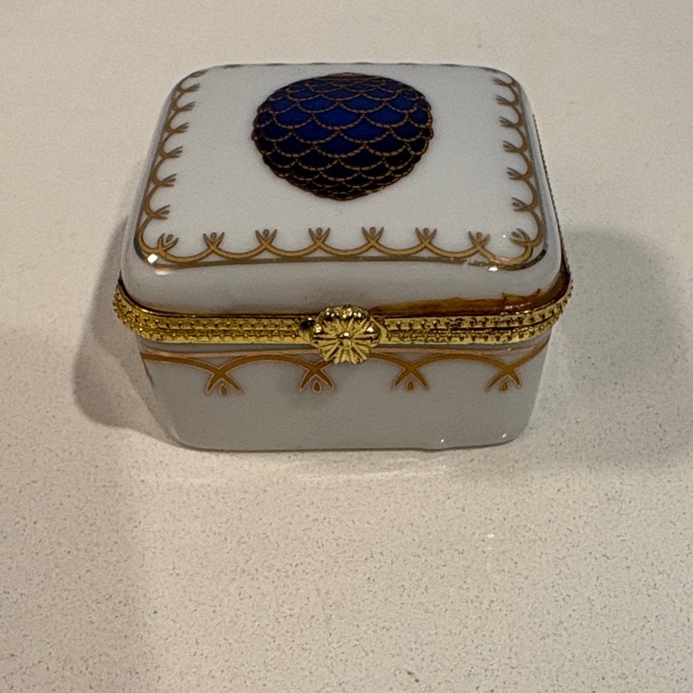 Romanov White and Gold Trinket Box